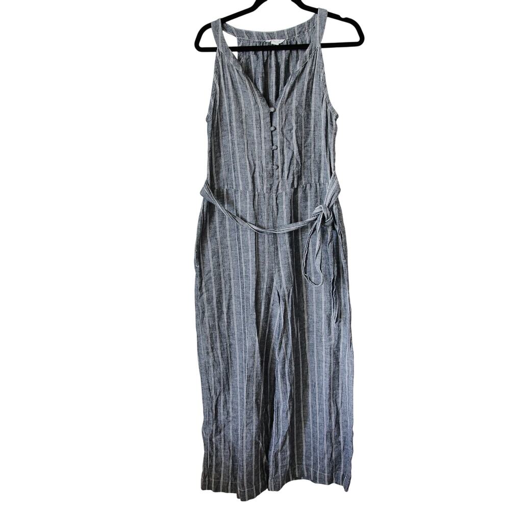 Caslon Gray Pinstripe Sleeveless Jumpsuit